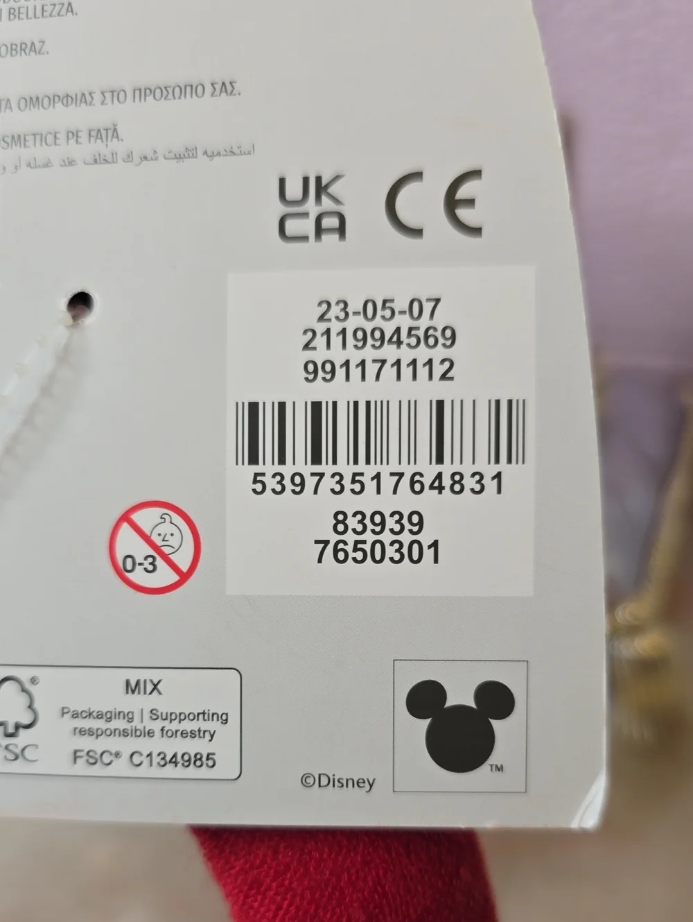 NWT Primark X Disney Mickey Mouse Spa Headband One Size Red